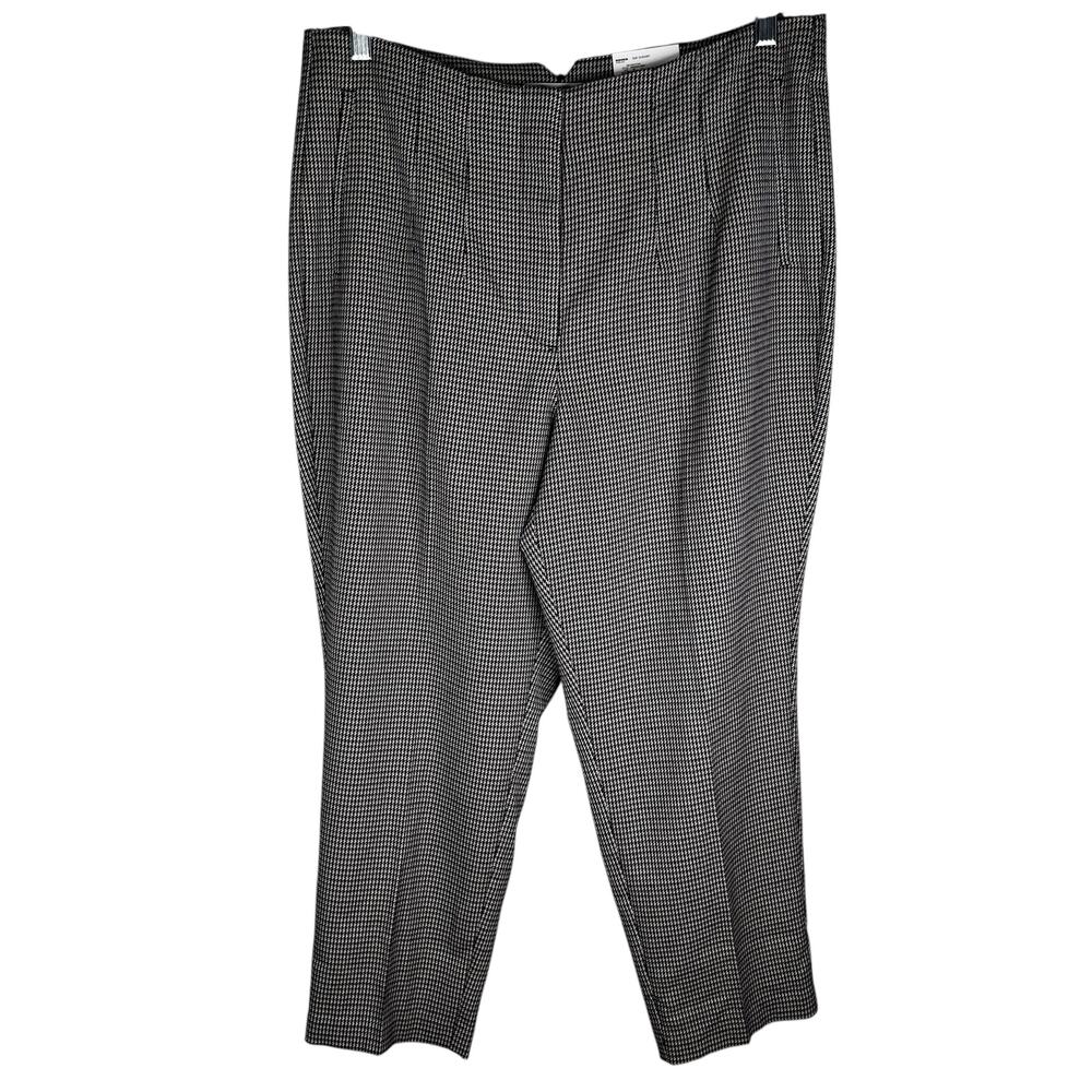 Nine West Dress Pants Tapered High Rise 16 Short Houndstooth New